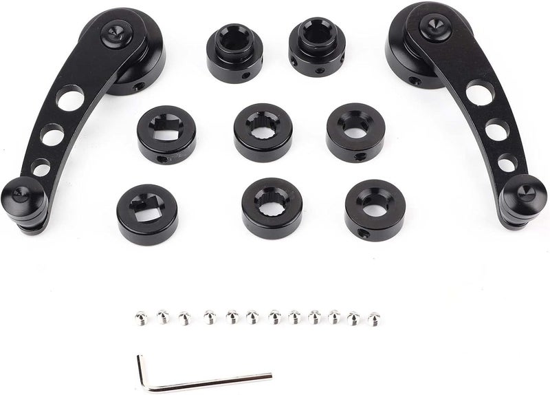 Senyar Window Crank Window Cranks, Universal Window Winder Glass Cranks Handle Door Aluminum Alloy Automotive Replacement Riser Handle Car Refitting (Black) - Image 1