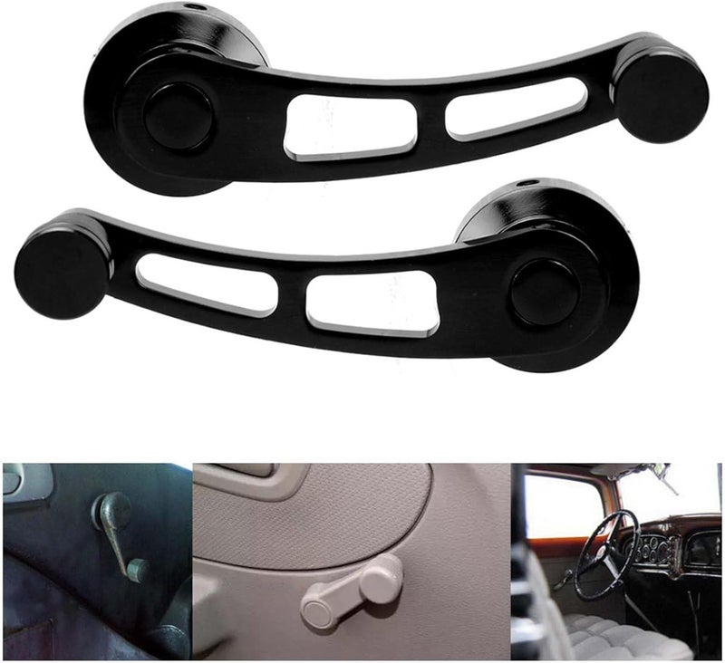 Senyar Window Crank Window Cranks, Universal Window Winder Glass Cranks Handle Door Aluminum Alloy Automotive Replacement Riser Handle Car Refitting (Black) - Image 4