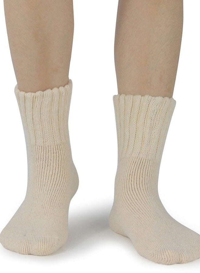 BenSorts Women Warm Solid Socks Ladies Thick Warm Cozy Crew Socks for Female Black Beige Gray 3 Pairs Pack, Black Gray Beige 3 Pairs, M - Image 2