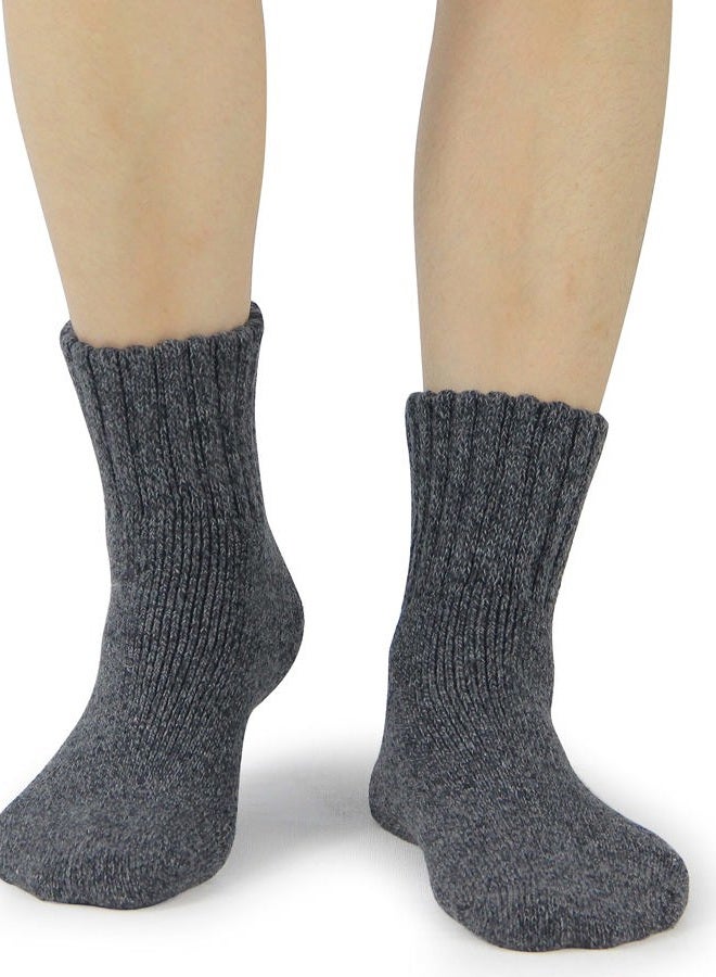 BenSorts Women Warm Solid Socks Ladies Thick Warm Cozy Crew Socks for Female Black Beige Gray 3 Pairs Pack, Black Gray Beige 3 Pairs, M - Image 4