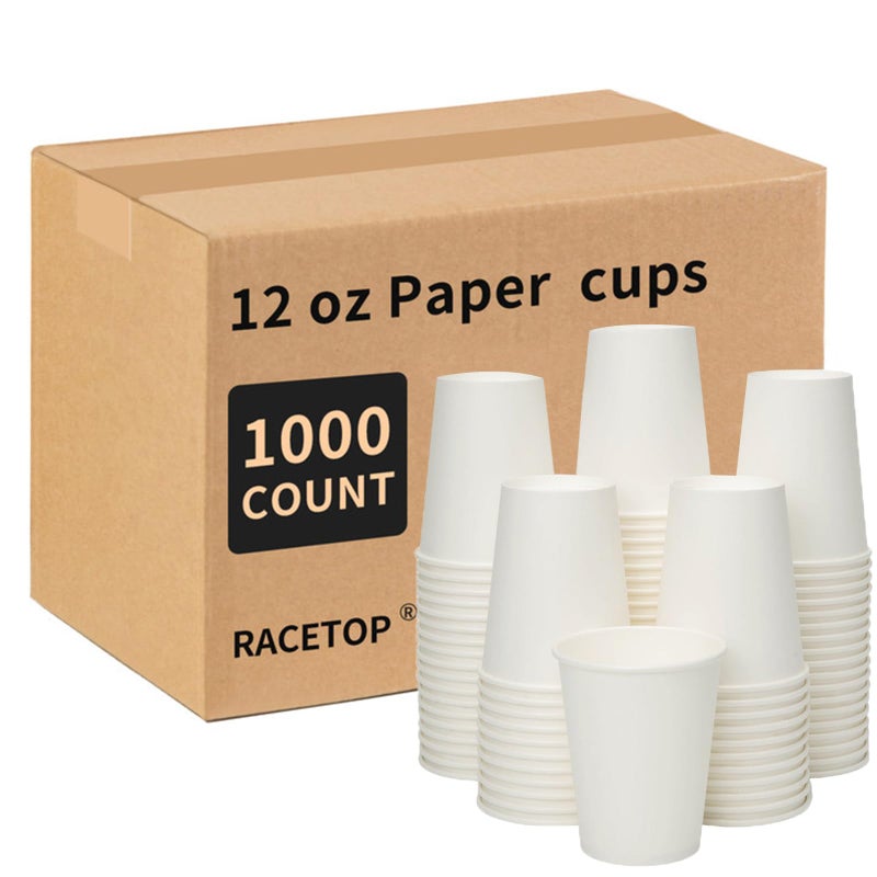 RACETOP 1000 pack 12 oz Disposable Coffee Cups Hot Paper Cups Ideal for Party Home Office - Image 3