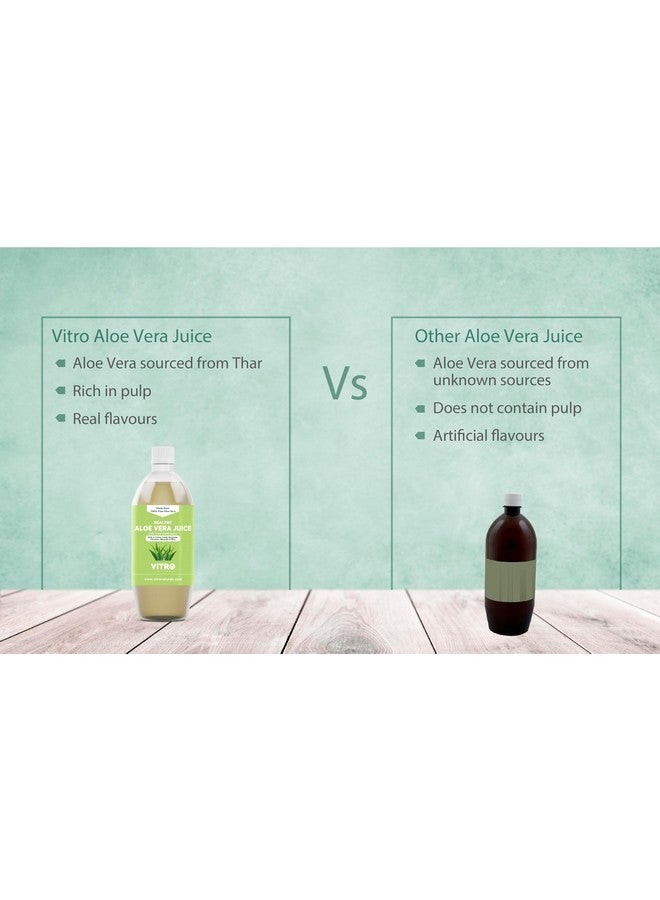 VITRO Healthy Aloe Vera Juice 1 Litre | Improve Skin & Hair Health | Natural Detoxifier - Image 3