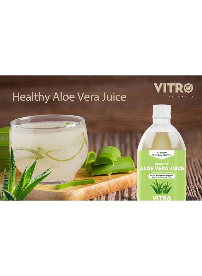 VITRO Healthy Aloe Vera Juice 1 Litre | Improve Skin & Hair Health | Natural Detoxifier - Image 4