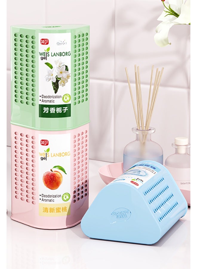معطر ومنقي هواء جل صلب 180 جم برائحة الجاردينيا والمحيط الأزرق والخوخ – مزيل روائح قوي للحمام والغرف والمكاتب والسيارة – Air Freshener Gel Deodorizer Solid Perfume Balm طويل المفعول 30–90 يوم بتقنية الإنزيمات الحيوية – عبوة قابلة للتحكم في قوة العطر - Image 5