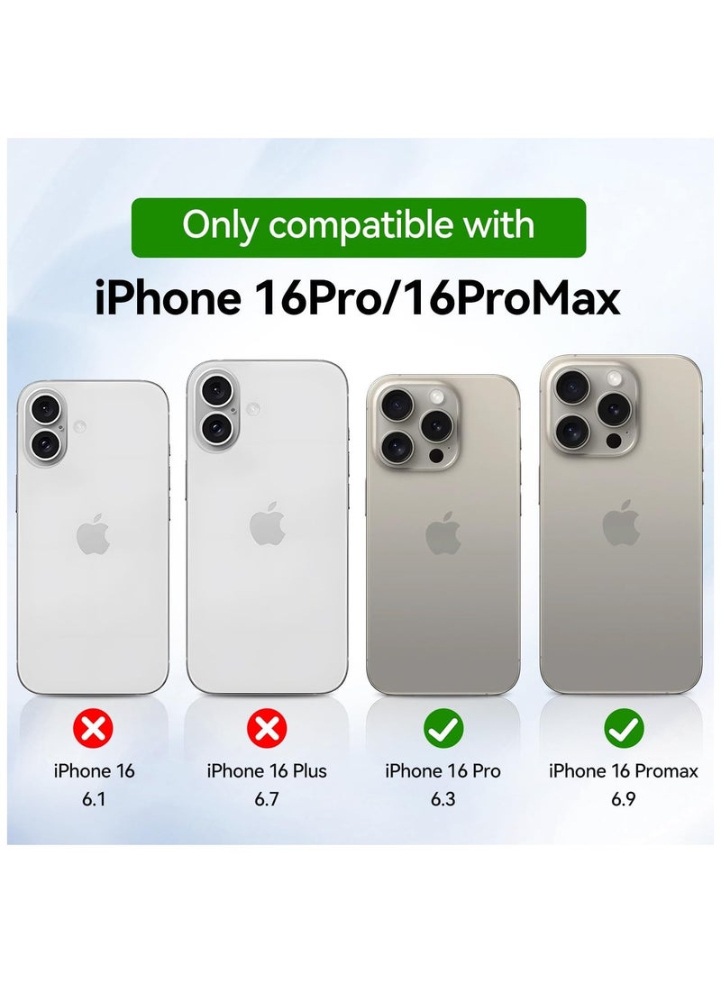 Camera Lens Protector for iPhone 16 Pro 6.3-Inch and iPhone 16 Pro Max 6.9-Inch, 9H Tempered Glass Metal Individual Ring Cover, HD Clear, 3-Pieces Natural Titanium - Image 2