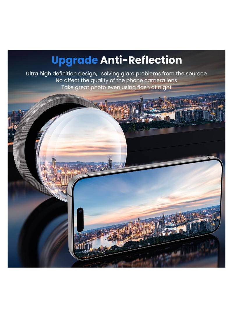 Camera Lens Protector for iPhone 16 Pro 6.3-Inch and iPhone 16 Pro Max 6.9-Inch, 9H Tempered Glass Metal Individual Ring Cover, HD Clear, 3-Pieces Natural Titanium - Image 3