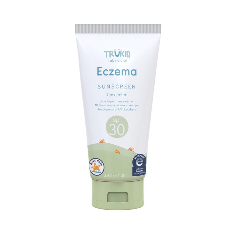 TruKid Eczema SPF30 Face Sunscreen Unscented 3.4oz Baby Sunscreen, Natural Ingredients Kids Sunscreen, Reef-Friendly Travel Size Sun Screen, Beach Defense Sunscreen for Kids, Toddlers, Babies & Adults - Image 1