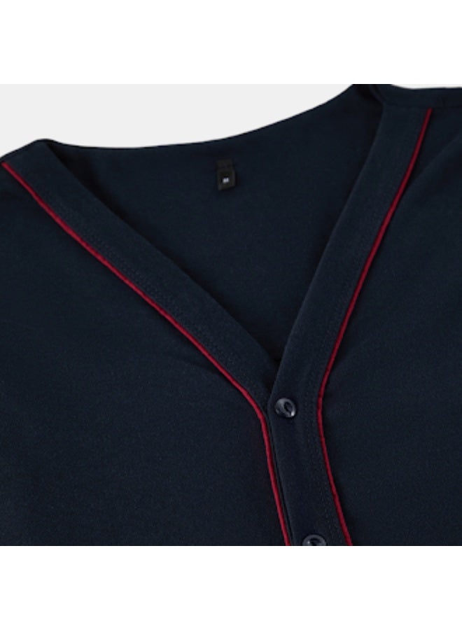 trendyol Navy Blue Buttoned Knitted Pajama Set TMNAW25PT00074 - Image 3