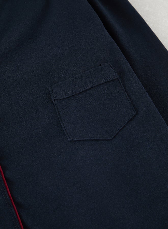 trendyol Navy Blue Buttoned Knitted Pajama Set TMNAW25PT00074 - Image 2