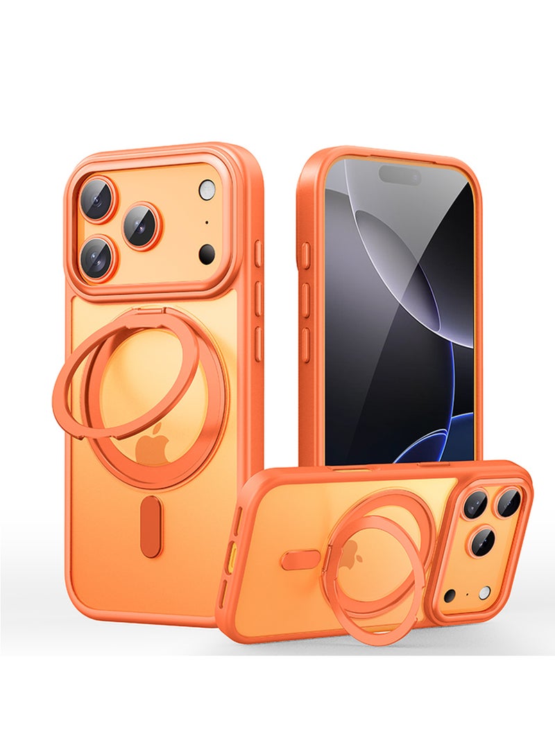 Rock Pow Case for iPhone 17 PRO MAX [360° Ring Stand] [Compatible with Magsafe] Shock Proof Drop Protection Slim Magnetic iPhone 17 PRO MAX Phone Case for Men Women- Easy-Relax Series