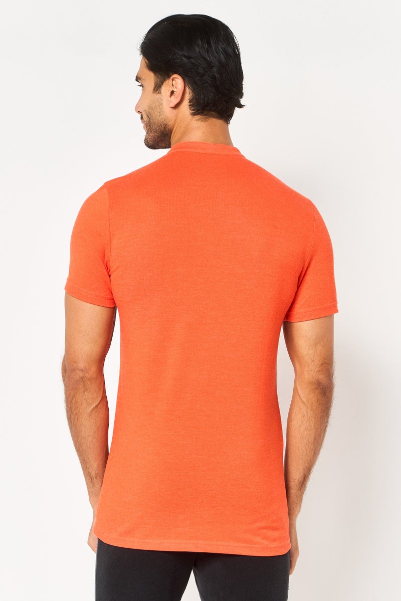 PUMA Men Slim Fit Short Sleeve Outoor Polo Shirt, Dark Orange - Image 2