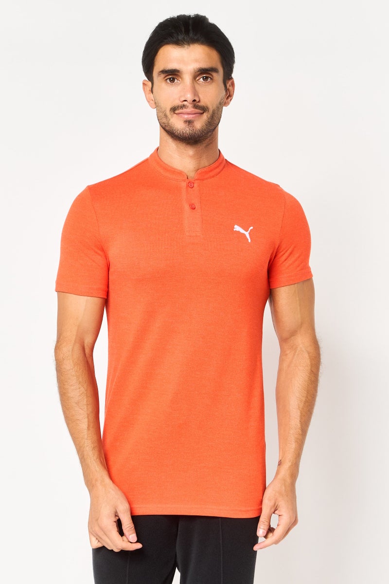 PUMA Men Slim Fit Short Sleeve Outoor Polo Shirt, Dark Orange - Image 1
