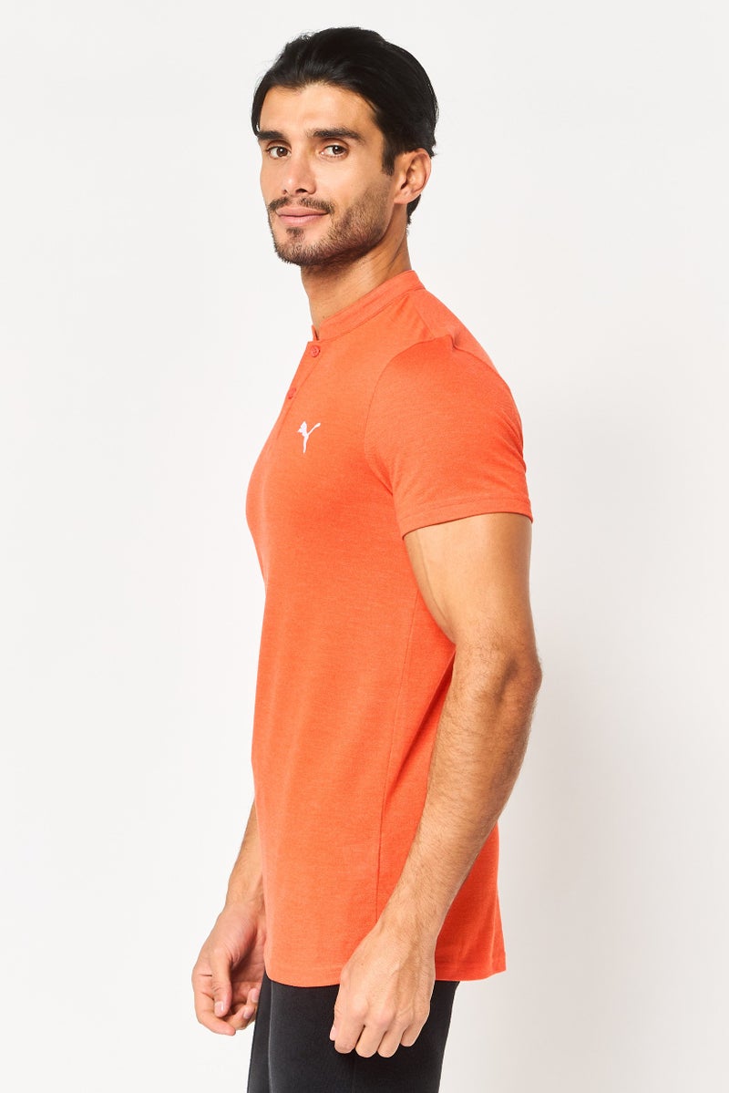 PUMA Men Slim Fit Short Sleeve Outoor Polo Shirt, Dark Orange - Image 3