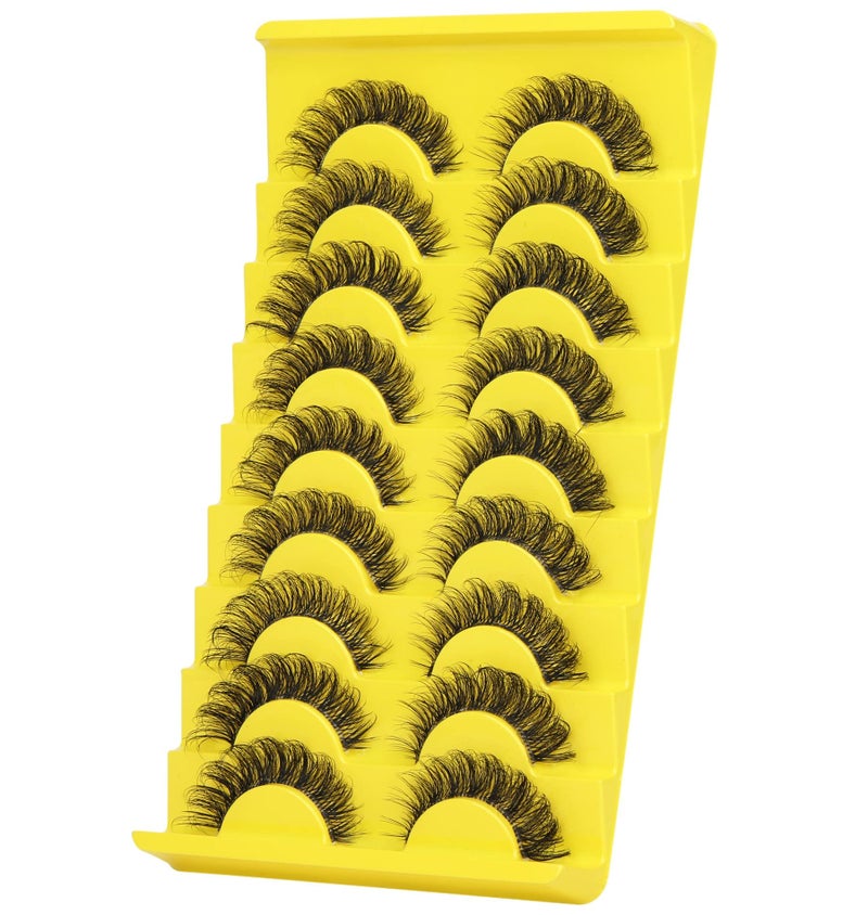 zanlufly False Eyelashes Russian Strip Lashes D Curl Wispy Natural Look Faux Mink Lashes Like Eyelash Extension Fluffy zanlufly Transparent Band Cat Eye Fake Eyelashes Pack - Image 4