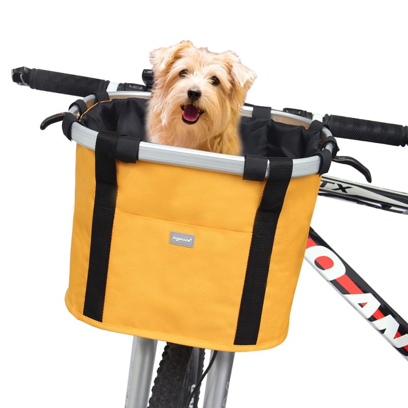 RAYMACE Bicycle Basket Dog Bike Handlebar Basket Front,Folding Detachable Quick Release Easy Install,Cycling Picnic Bag - Image 1