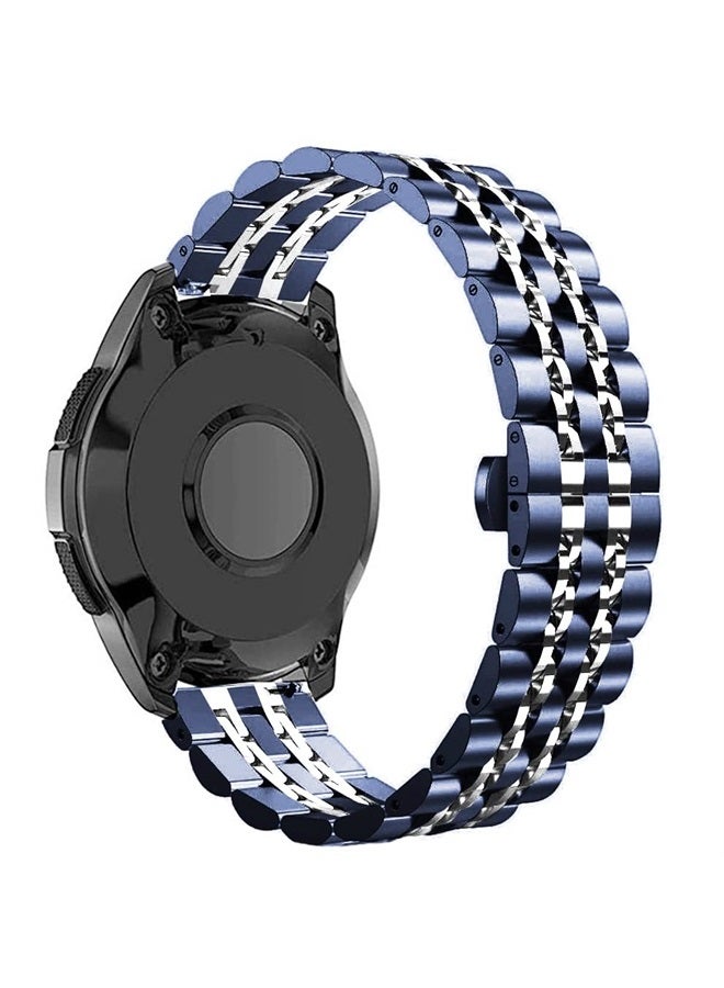 DEALELE Bands Compatible with Galaxy Watch 6/6 Classic / 5/5 Pro/Galaxy Watch 4/4 Classic/Galaxy 3 41mm, 20mm Solid Stainless Steel Metal Replacement Strap for Women Men (Blue-silver) - Image 2