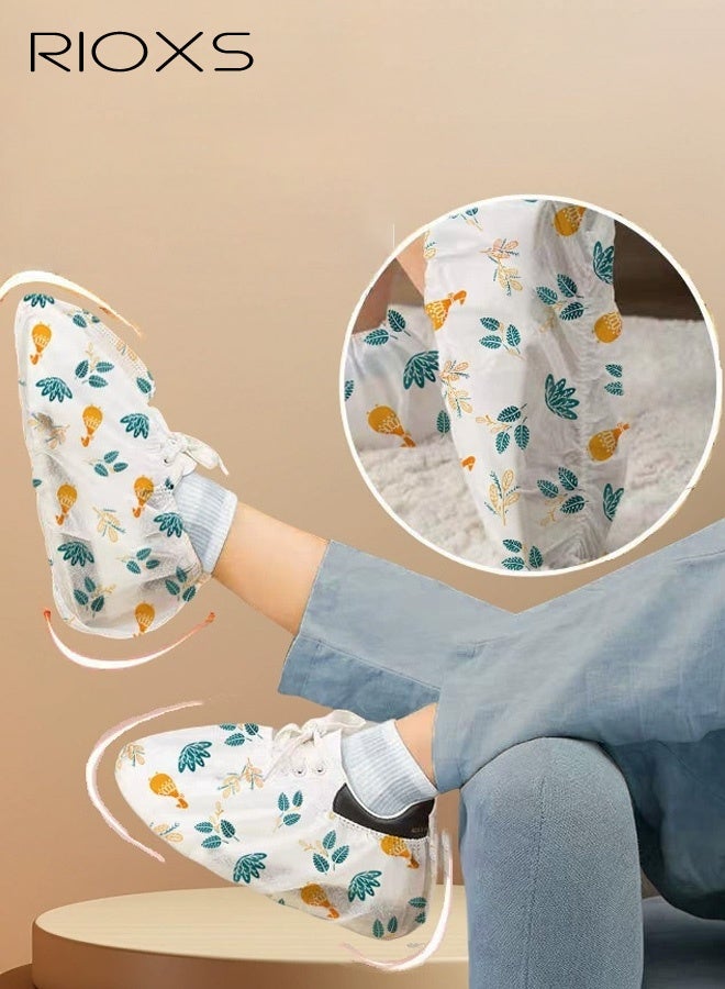 ريوكس 40 قطعة من أغطية الأحذية، أغطية أحذية مطبوعة غير قابلة للانزلاق وقابلة لإعادة الاستخدام للرجال والنساء، 20 زوجًا من أغطية الأحذية والأحذية الطويلة غير القابلة للانزلاق والقابلة للتنفس للاستخدام الداخلي والخارجي، واقي أحذية متين وقابل لإعادة التدوير، احمِ منزلك وأرضياتك وأحذيتك - Image 1