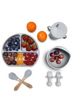 O'doe Baby Led Weaning Feeding Supplies for Toddlers, O'doe Baby Feeding Set | Suction Silicone Baby Bowl-Self Eating Utensils Set with Spoons, Bibs, Toddlers Spoon Set | Infant Food Plate Kit | Set of 17  - Image 4