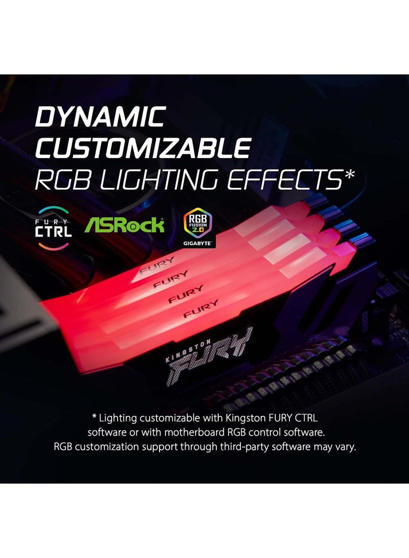 Kingston Fury Renegade DDR5 RGB 32GB 6400MT/s DDR5 CL32 DIMM Desktop Gaming Memory Kit of 2 KF564C32RSAK2 32 - Image 2