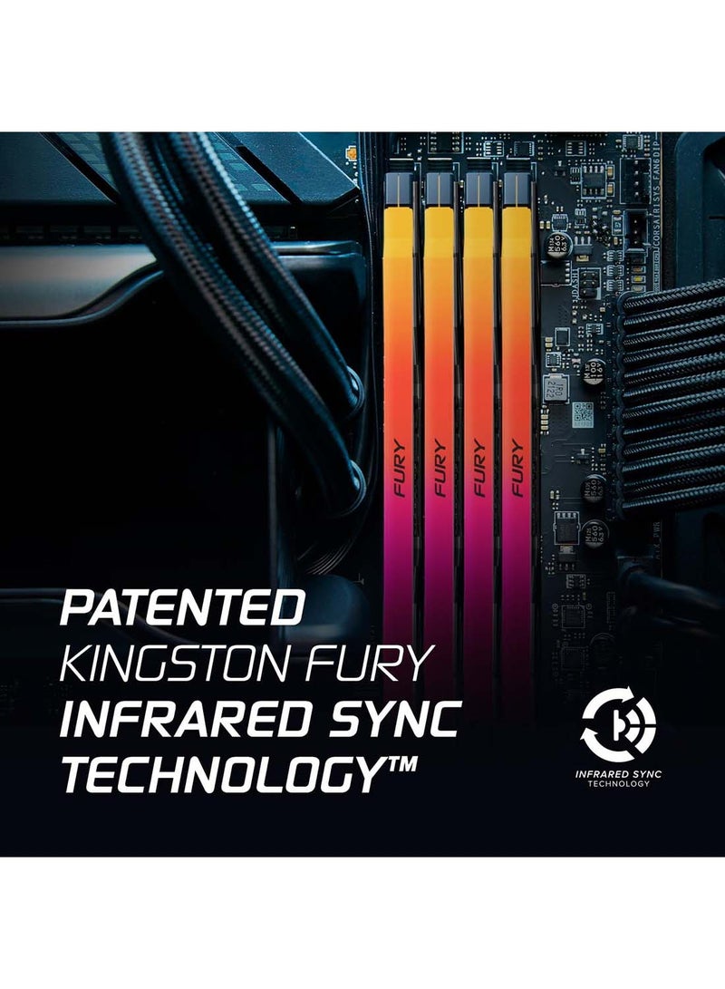Kingston Fury Renegade DDR5 RGB 32GB 6400MT/s DDR5 CL32 DIMM Desktop Gaming Memory Kit of 2 KF564C32RSAK2 32 - Image 3