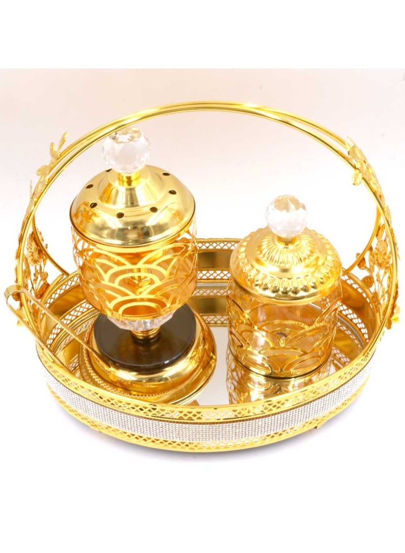 Bakhoor BoSidin Golden Premium Incense Burner Set for Home Fragrance and Decore- MK816 - Image 2
