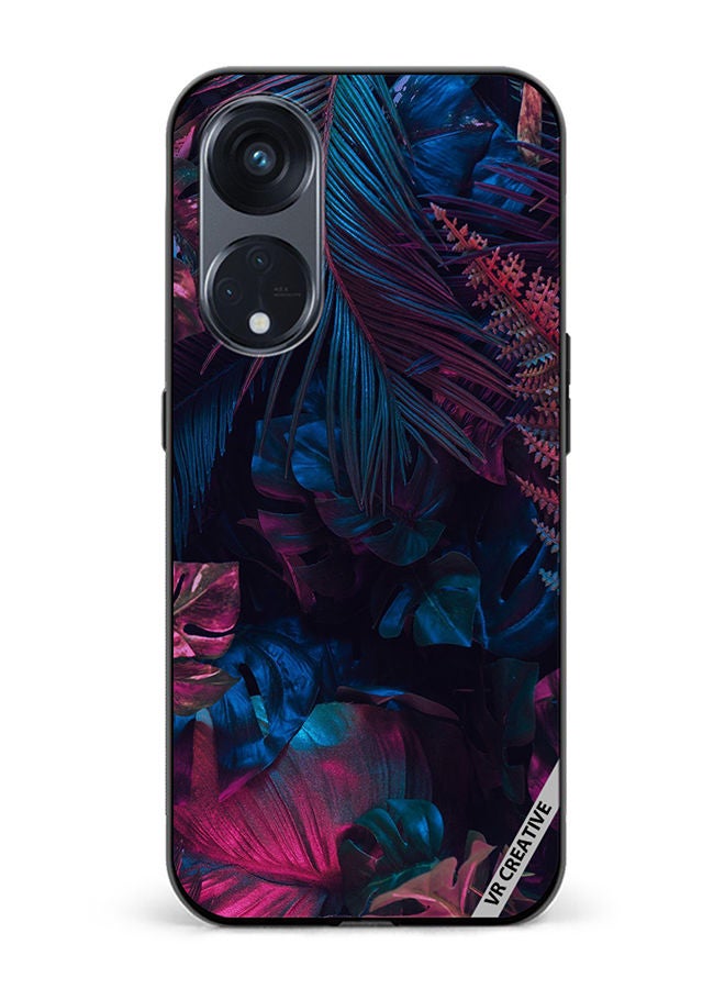 VR CREATIVE غطاء حماية لهاتف أوبو رينو 8 تي 5 جي بتصميم ورقة متعدد الألوان - Image 1