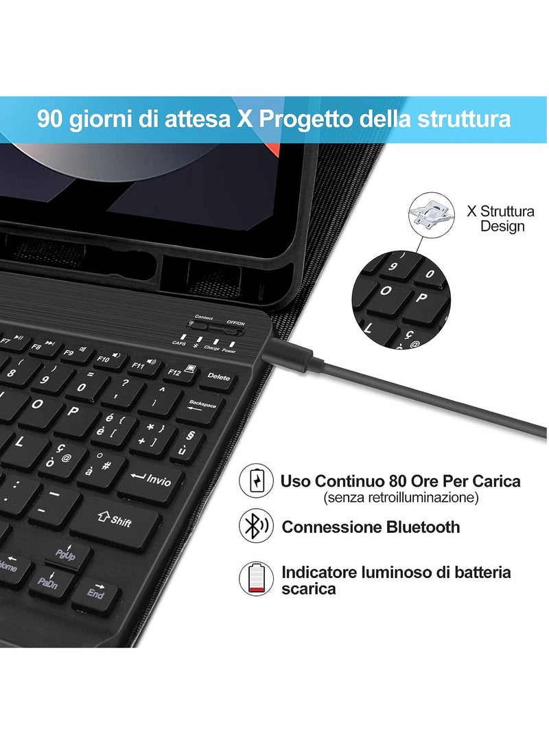 ELTRAZONE Apple Ipad Air 4 (10.9”) English Arabic Smart Wireless Bluetooth Keyboard Case Cover With Pen Slot Black - Image 4