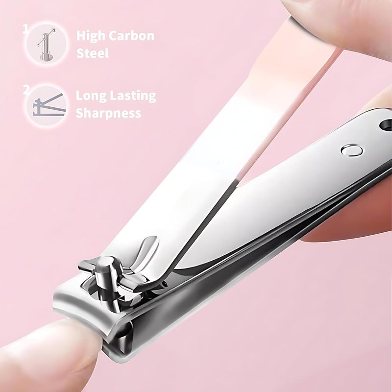 YOMITH Manicure Set, Nail Clippers Set, High-Carbon Steel Nail Care Kit, Portable Travel Mini Nail Cutter Kit with Leather Bag, Nail Grooming Kit with Earpick Set for Men Women (PINK, 10 Pcs Set) - Image 2