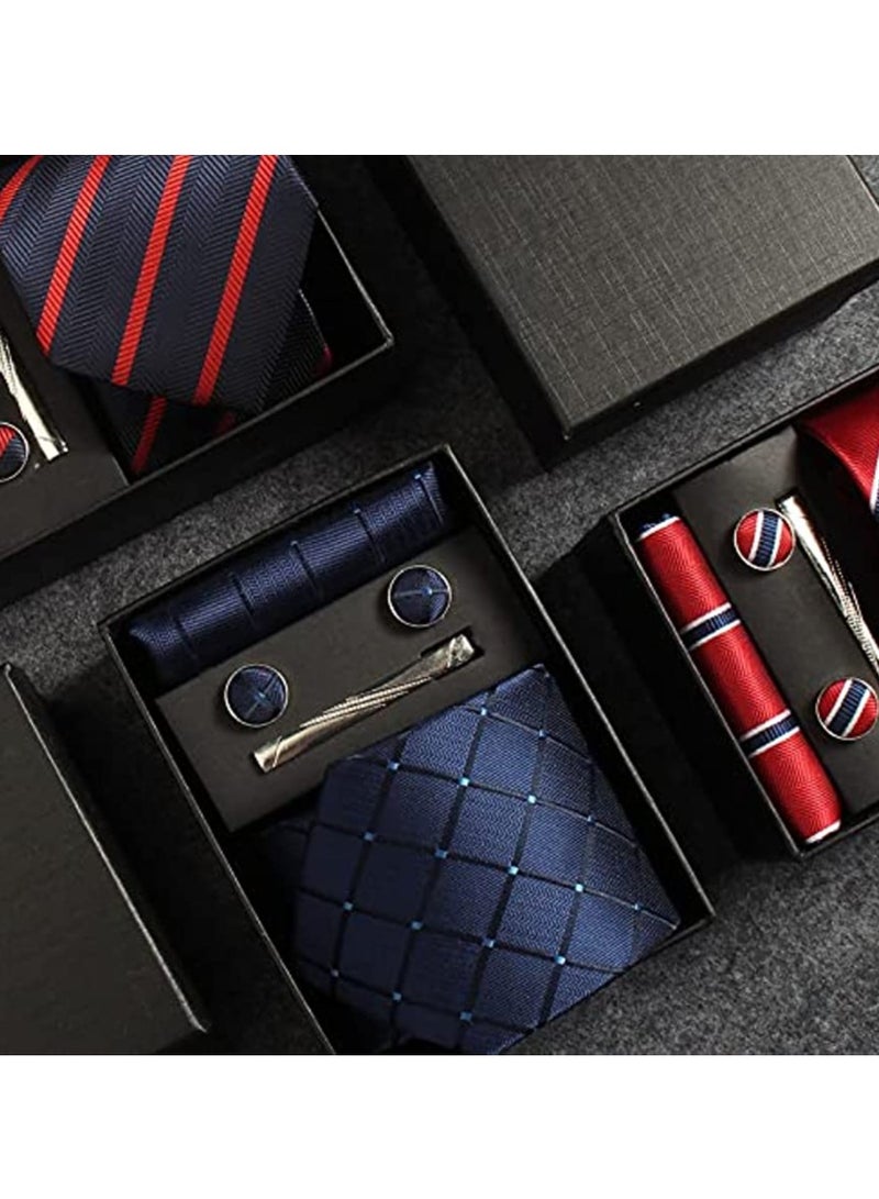 LYNLYN Ties for Men Set with Pocket Square Cufflink and Tie Clip | Necktie Handkerchief in Gift Box  - Image 5