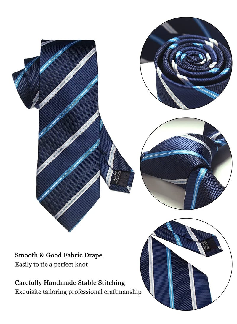 LYNLYN Ties for Men Set with Pocket Square Cufflink and Tie Clip | Necktie Handkerchief in Gift Box  - Image 3