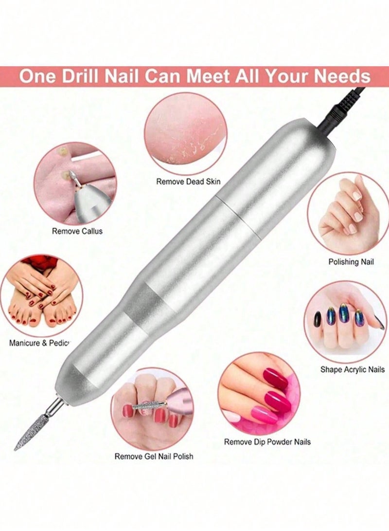 ريمي بيلا ماكينة حفر أظافر كهربائية قابلة لإعادة الشحن عبر USB، أداة طلاء أظافر محمولة على شكل قلم منخفض الضوضاء. - Image 2