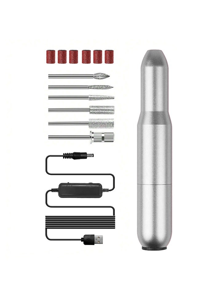 ريمي بيلا ماكينة حفر أظافر كهربائية قابلة لإعادة الشحن عبر USB، أداة طلاء أظافر محمولة على شكل قلم منخفض الضوضاء. - Image 5