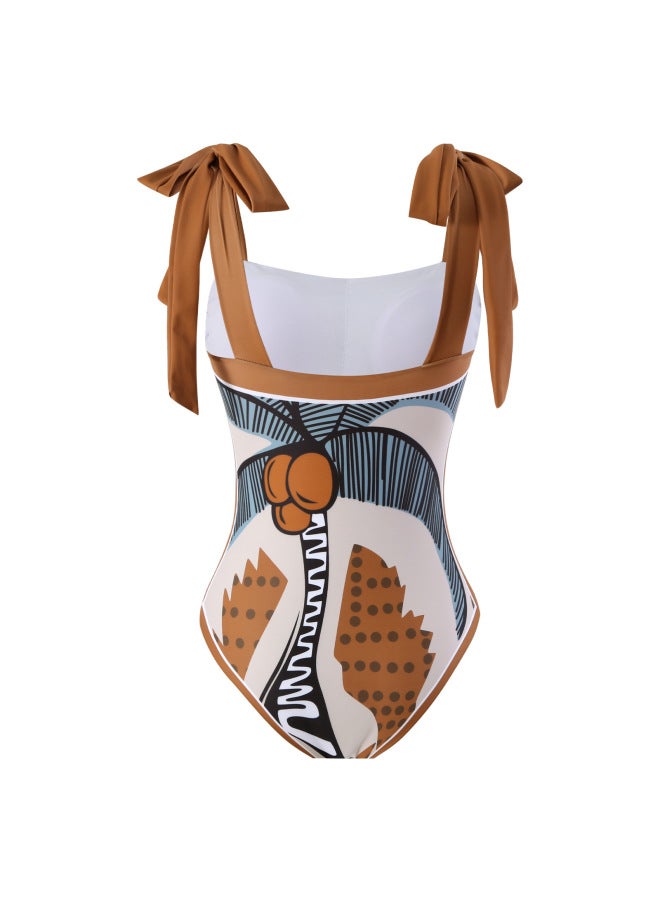 إسكدنيا ملابس سباحة نسائية أوروبية وأمريكية فرنسية كلاسيكية مطبوعة لعام 2024، فستان شاطئ لقضاء عطلة الربيع الساخن، ملابس سباحة رفيعة تغطي البطن - اللون: تنورة من الشاش - - Image 4