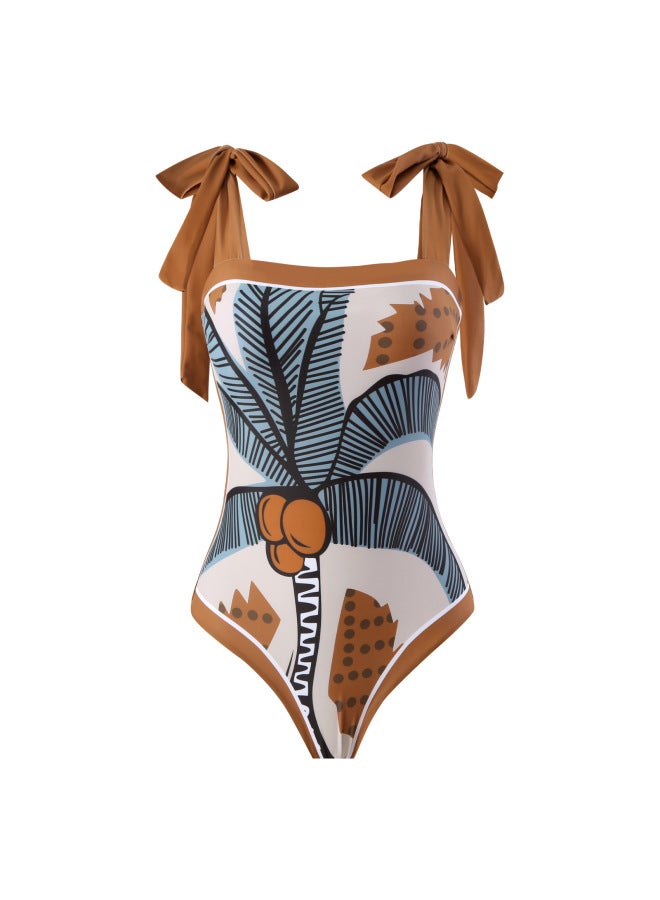 إسكدنيا ملابس سباحة نسائية أوروبية وأمريكية فرنسية كلاسيكية مطبوعة لعام 2024، فستان شاطئ لقضاء عطلة الربيع الساخن، ملابس سباحة رفيعة تغطي البطن - اللون: تنورة من الشاش - - Image 3