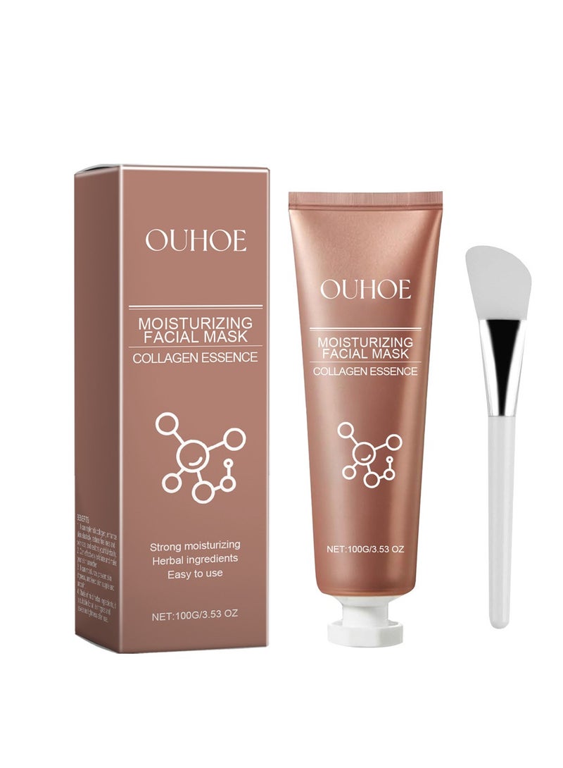 OUHOE Collagen Moisturizing Facial Mask,Collagen Glow Mask for Anti-Wrinkle, Anti-Aging, Pore Tightening,100g - Image 1