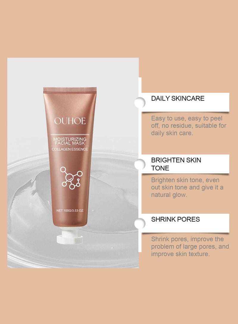 OUHOE Collagen Moisturizing Facial Mask,Collagen Glow Mask for Anti-Wrinkle, Anti-Aging, Pore Tightening,100g - Image 3