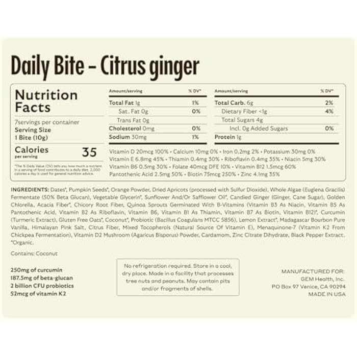 GEM GLP-1 Booster Bundle – Real Food Bites for Appetite & Metabolism Support – 28 Servings of GEM’s Daily Bites and Caffeinated Energy Aid Bites – Whole Food Nutrients, Vegan, Gluten-Free - Image 5