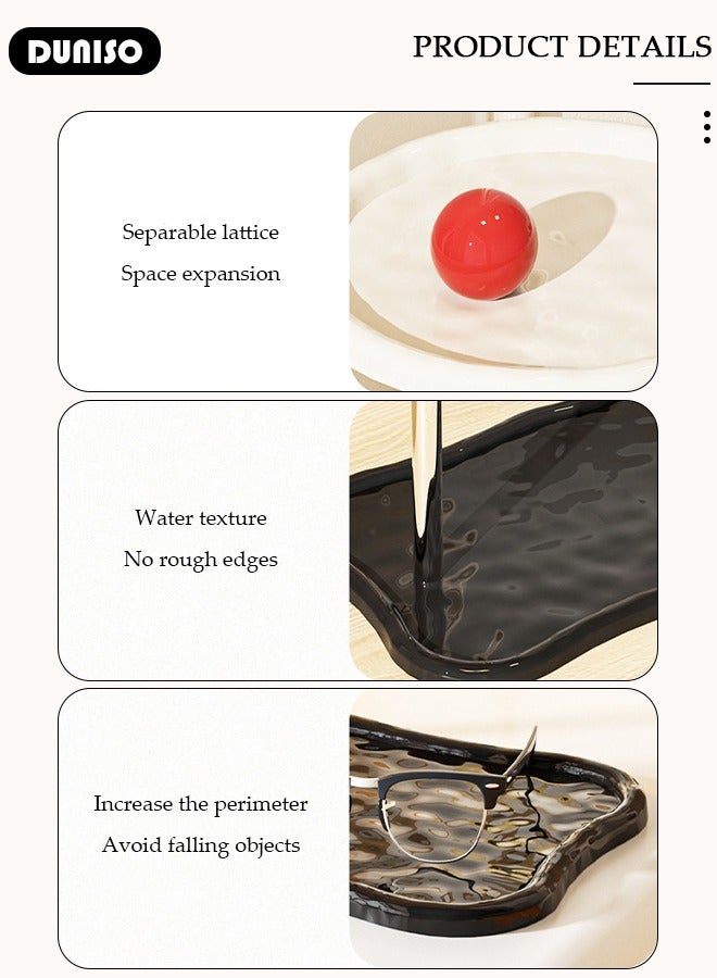 DUNISO 2-Tier Multifunction Countertop Organizer,Makeup Organizer for Cosmetics Perfume Vanity Skincare Organizer for Bedroom,Key storage Organizer For Entrance,Corner Bathroom Counter Organizer,Home decoration tray - Image 3