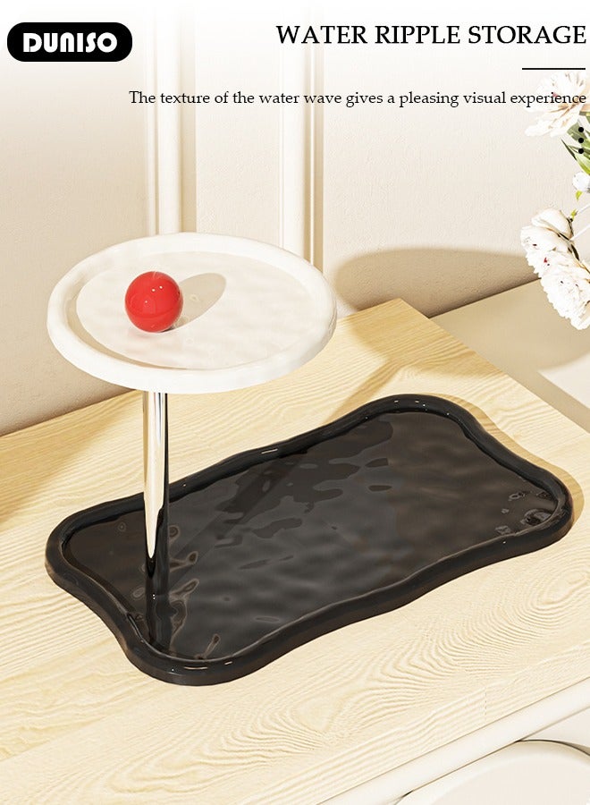 DUNISO 2-Tier Multifunction Countertop Organizer,Makeup Organizer for Cosmetics Perfume Vanity Skincare Organizer for Bedroom,Key storage Organizer For Entrance,Corner Bathroom Counter Organizer,Home decoration tray - Image 4