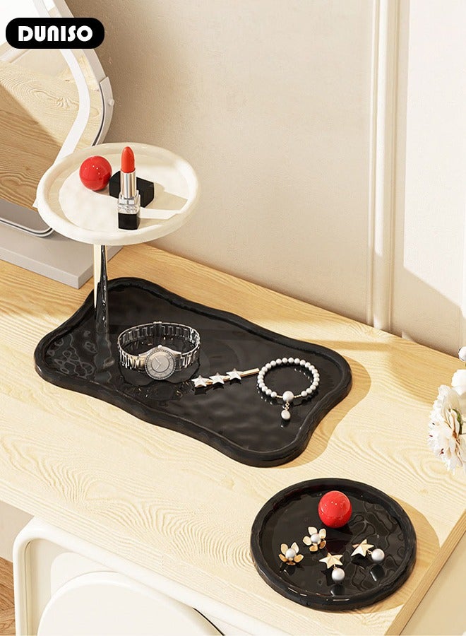 DUNISO 2-Tier Multifunction Countertop Organizer,Makeup Organizer for Cosmetics Perfume Vanity Skincare Organizer for Bedroom,Key storage Organizer For Entrance,Corner Bathroom Counter Organizer,Home decoration tray - Image 5