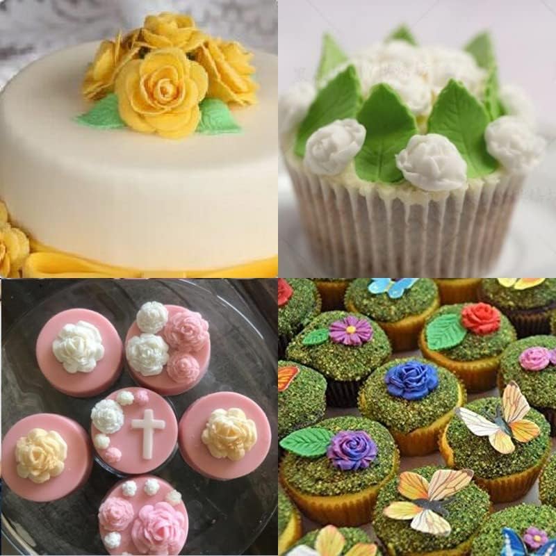SUNKOOL Roses Mold Flower Silicone Cake Molds Chocolate Sugarcraft Decorating Fondant Fimo Tools 4 Size Pink 2 Piece - Image 4