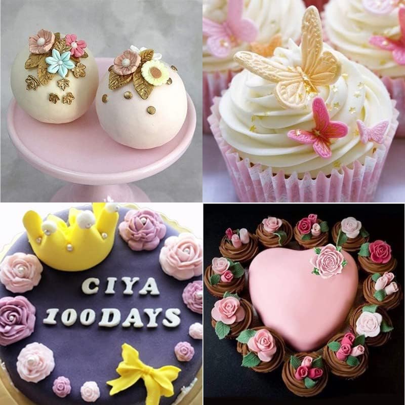 SUNKOOL Roses Mold Flower Silicone Cake Molds Chocolate Sugarcraft Decorating Fondant Fimo Tools 4 Size Pink 2 Piece - Image 5