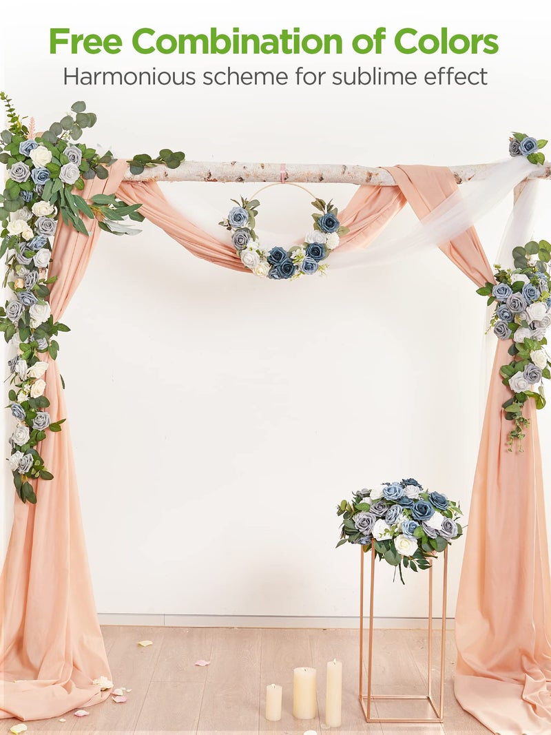 InnoGear Artificial Roses Foam Flowers  50 Pcs Dusty Blue Shades Roses Artificial Flowers Fake Roses for Decoration DIY Wedding Bouquets Centerpieces Bridal Shower Party Valentine's Day Christmas Xmas - Image 4