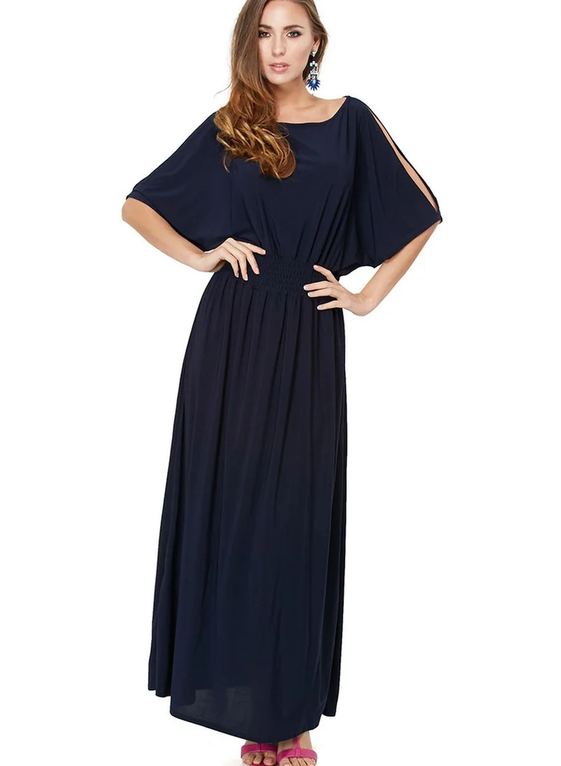 Jana Imaan Shirred Waist Split Sleeve Dress