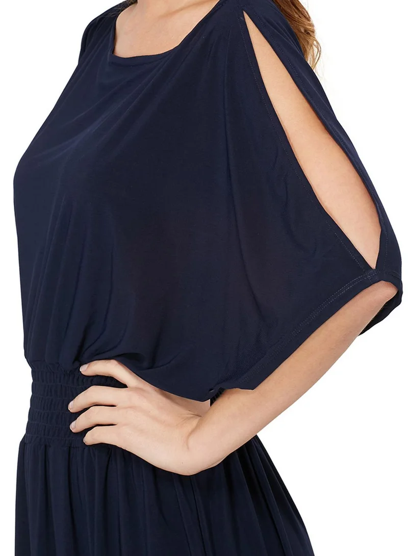 Jana Imaan Shirred Waist Split Sleeve Dress