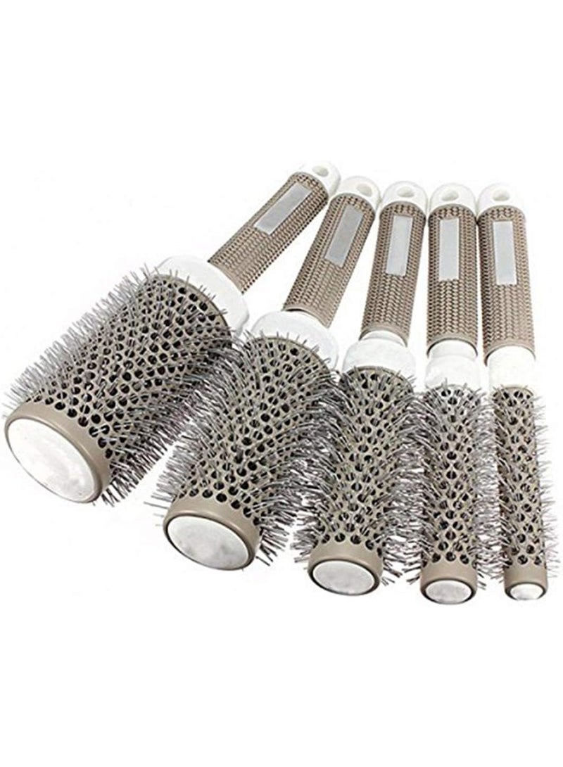 Ceramic Ionic Round Hair Brush Set – 5-Piece Styling & Blow Drying Barrel Brush Kit (19mm to 53mm) – Anti-Frizz Thermal Hairdressing Tools for All Hair Types - Image 3