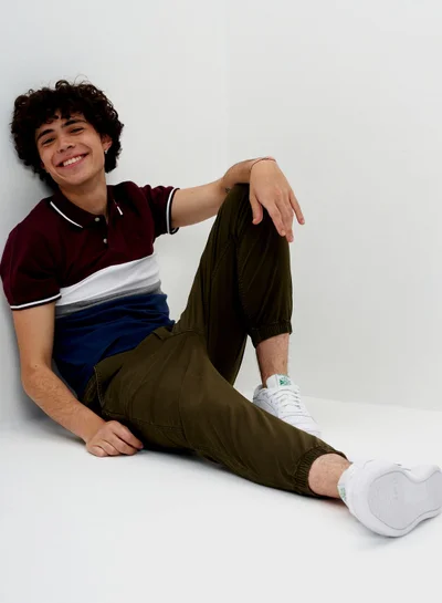 American Eagle Color Block Pique Polo