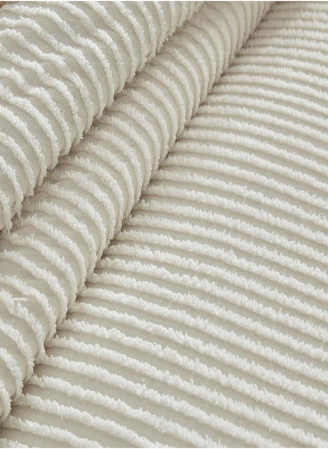Beatrice Home Fashions - Beatrice Home Fashions Channel Chenille Bedspread, King, Ivory - Image 1