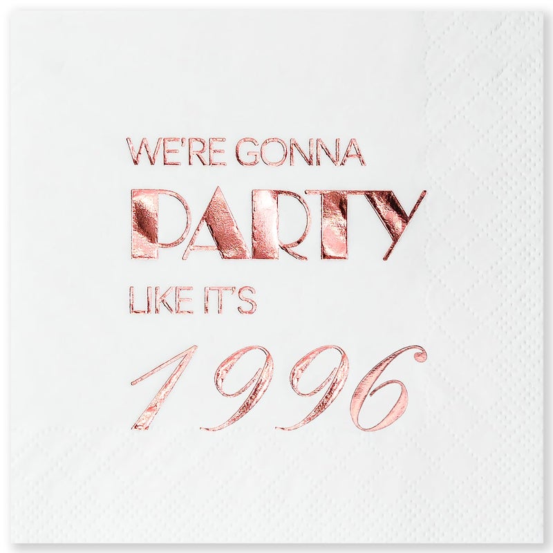 Crisky 30th Birthday Cocktail Napkins Rose Gold for Women 30th Birthday Party Decorations for Cake Dessert Berverage Table 30th Birthday Party Supplies50 Pcs Disposable Napkins 3Ply