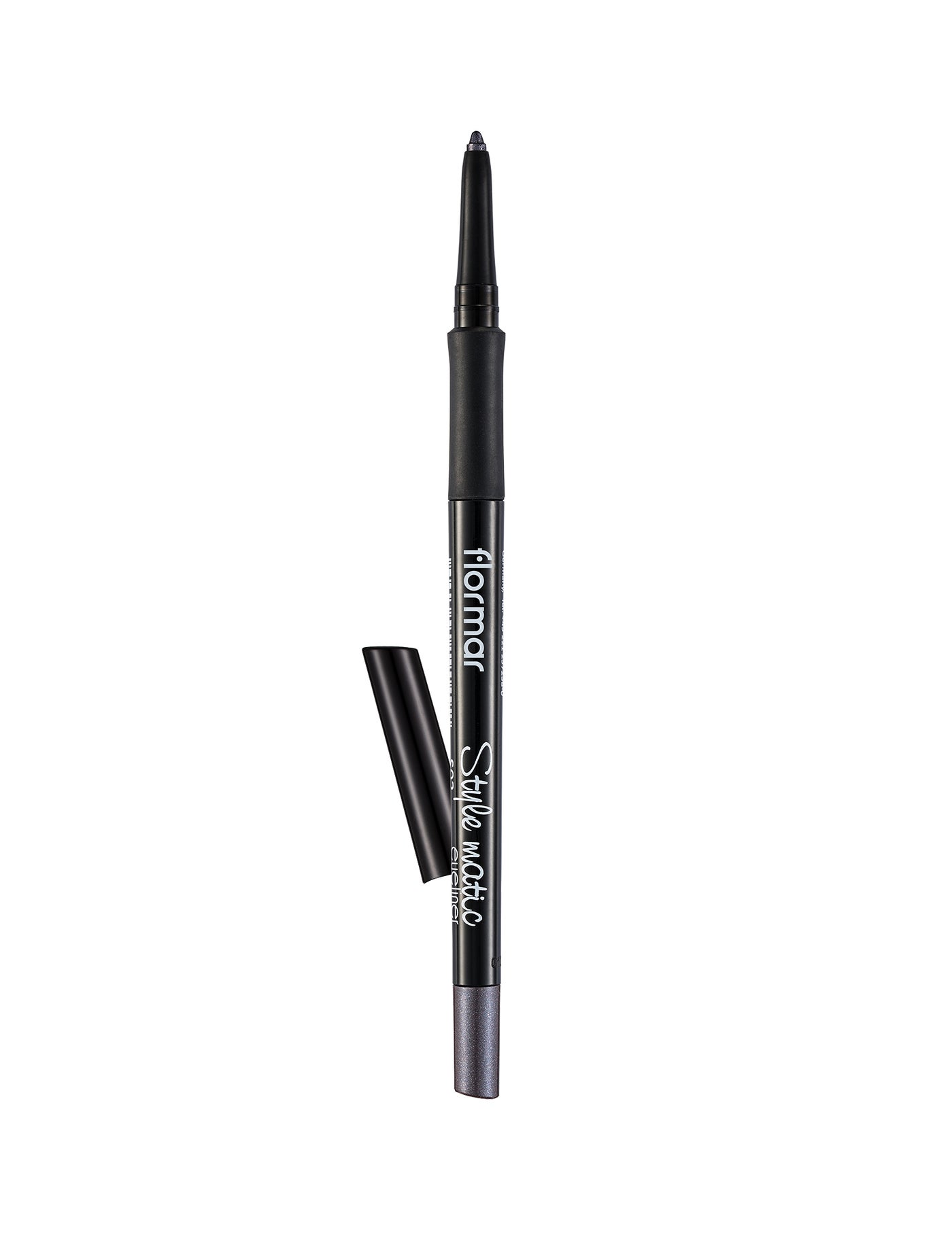 Flormar Stylematic Eyeliner S11 Dark Silver Twist Up Waterproof Eye Pencil High Pigment Color Smudge Resistant Quick Setting Long Lasting Definition S11 Dark Silver